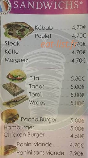 New Kebab Pacha — carte page 4