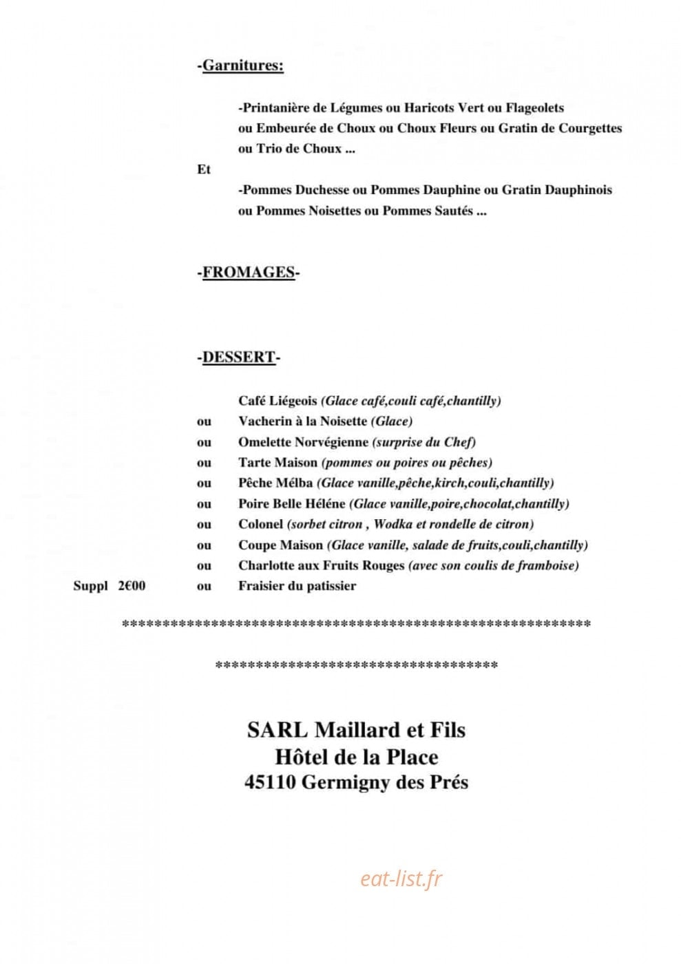 Hôtel de la place — carte page 23