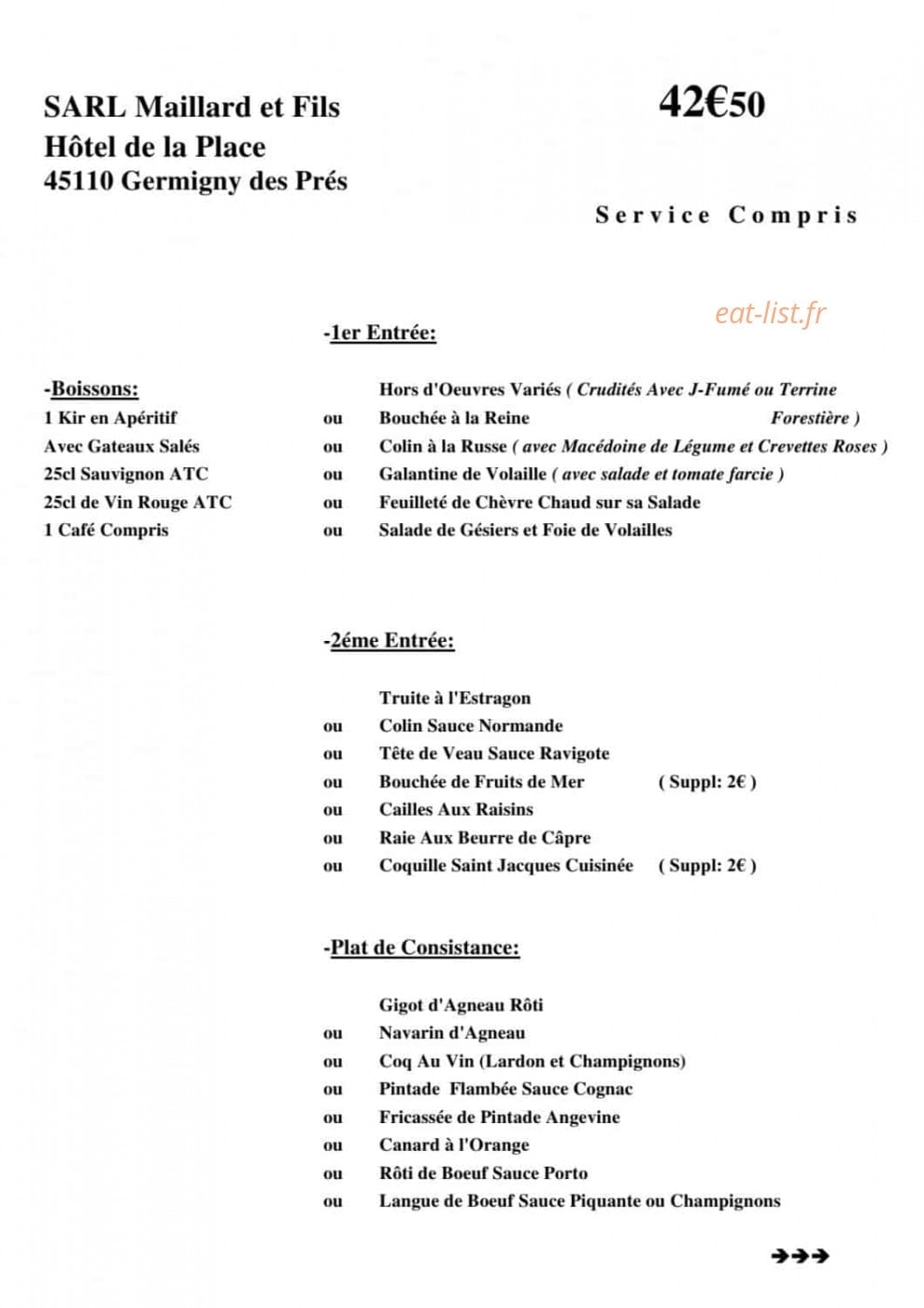 Hôtel de la place — carte page 18