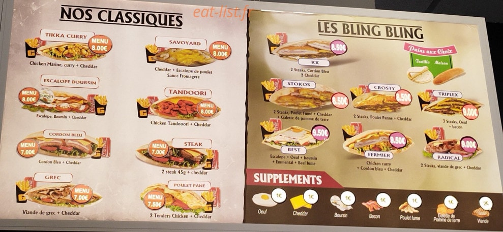 The Gate butcher — carte page 1