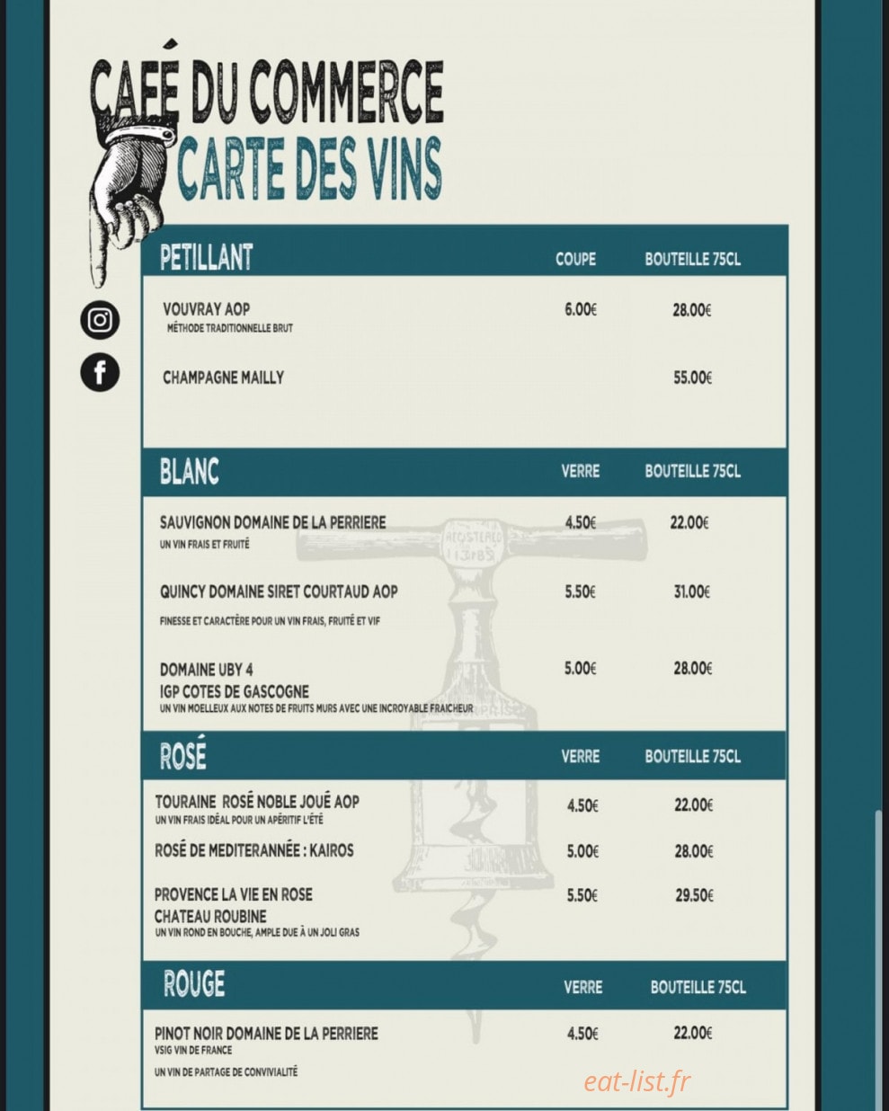 Cafe Du Commerce — carte page 3