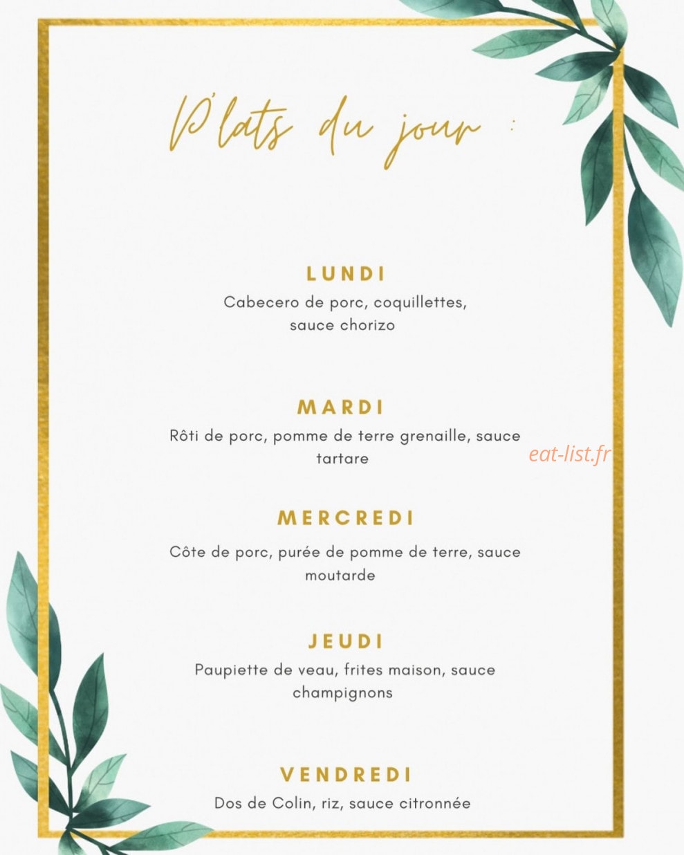 Cafe Du Commerce — carte page 1