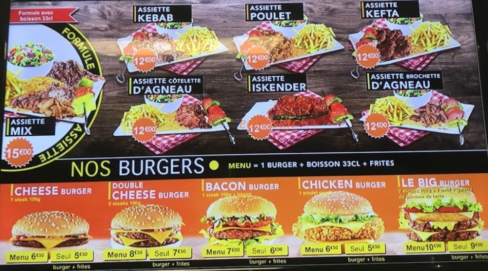 Adana Kebab — carte page 1