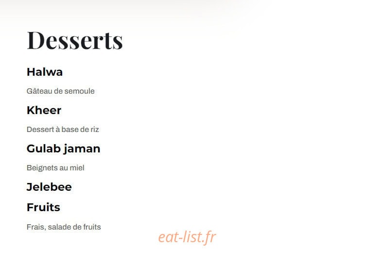 Le Shalimar — carte page 4