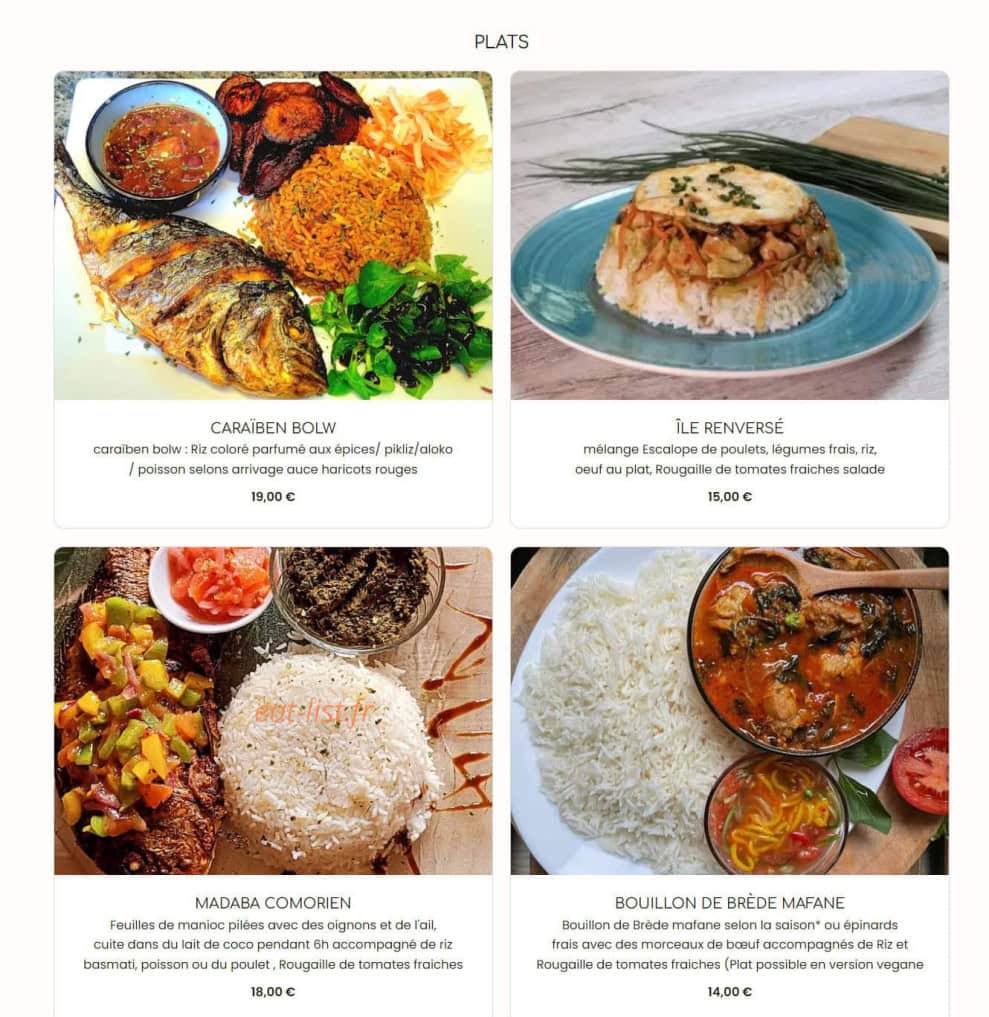 Queen's food — carte page 3
