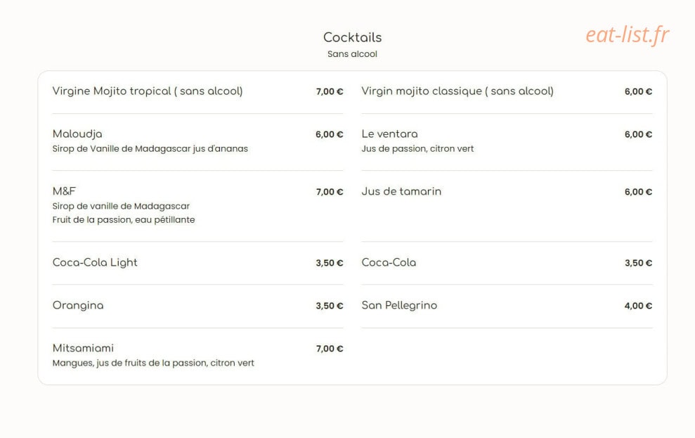 Queen's food — carte page 7