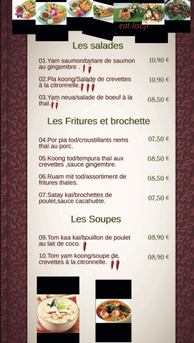 A la cuisine thai — carte page 3