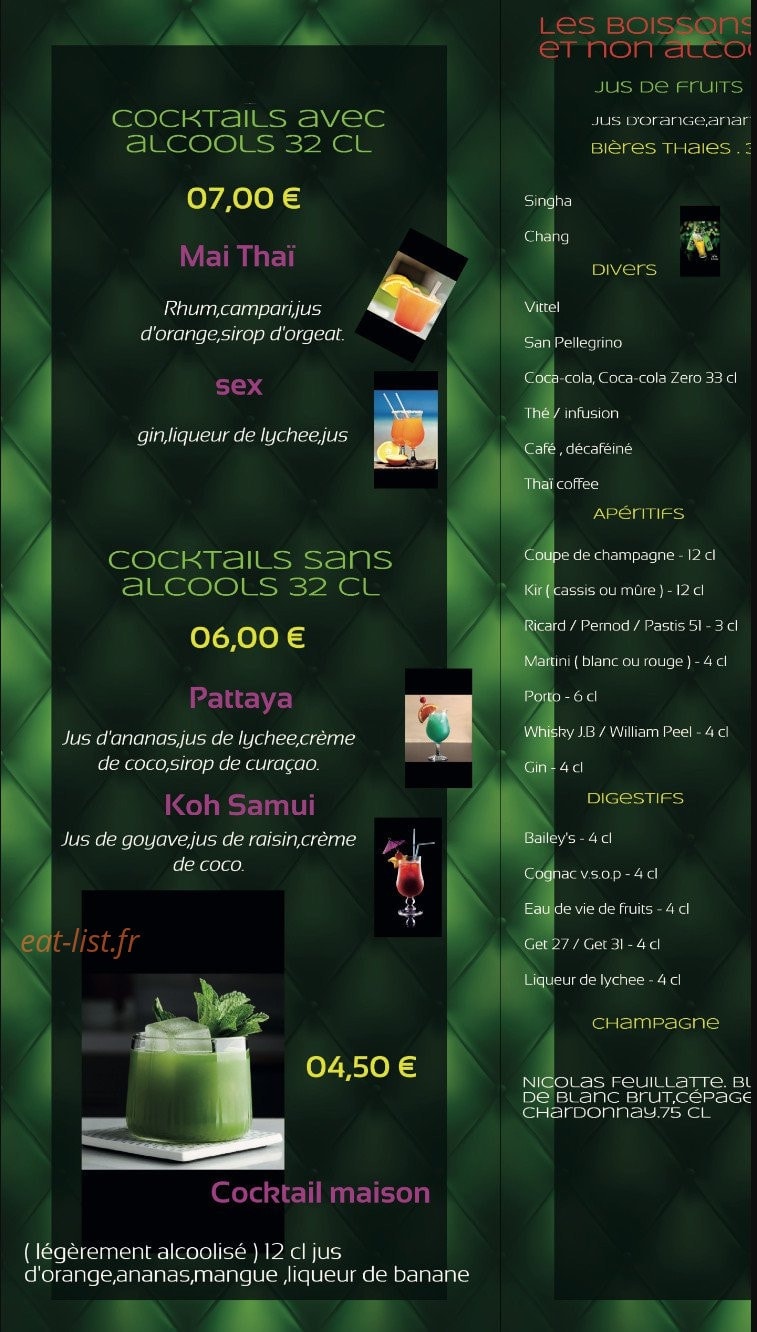 A la cuisine thai — carte page 7