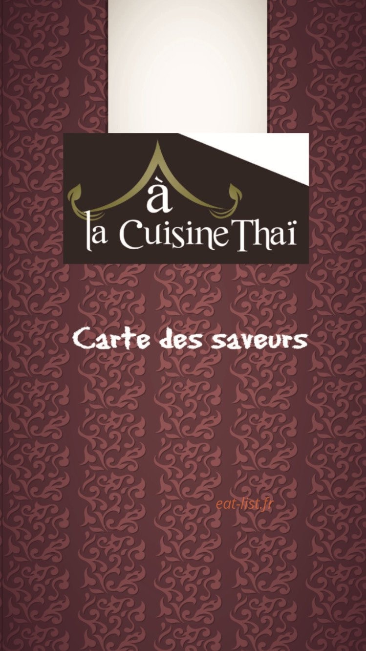 A la cuisine thai — carte page 1