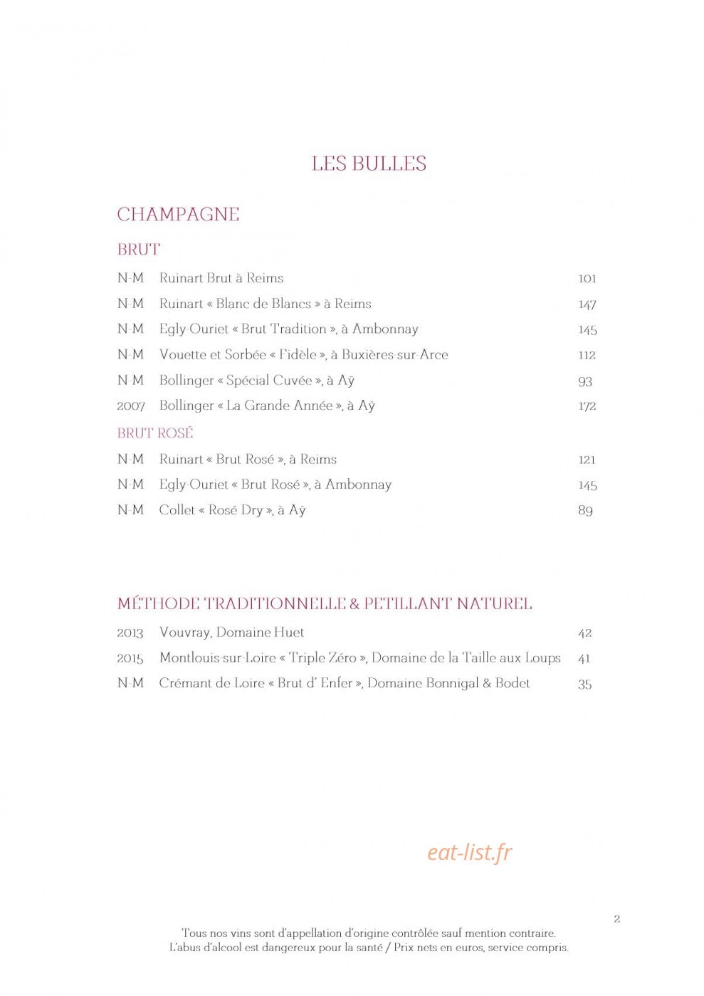 La Table d'à Côté — carte page 4
