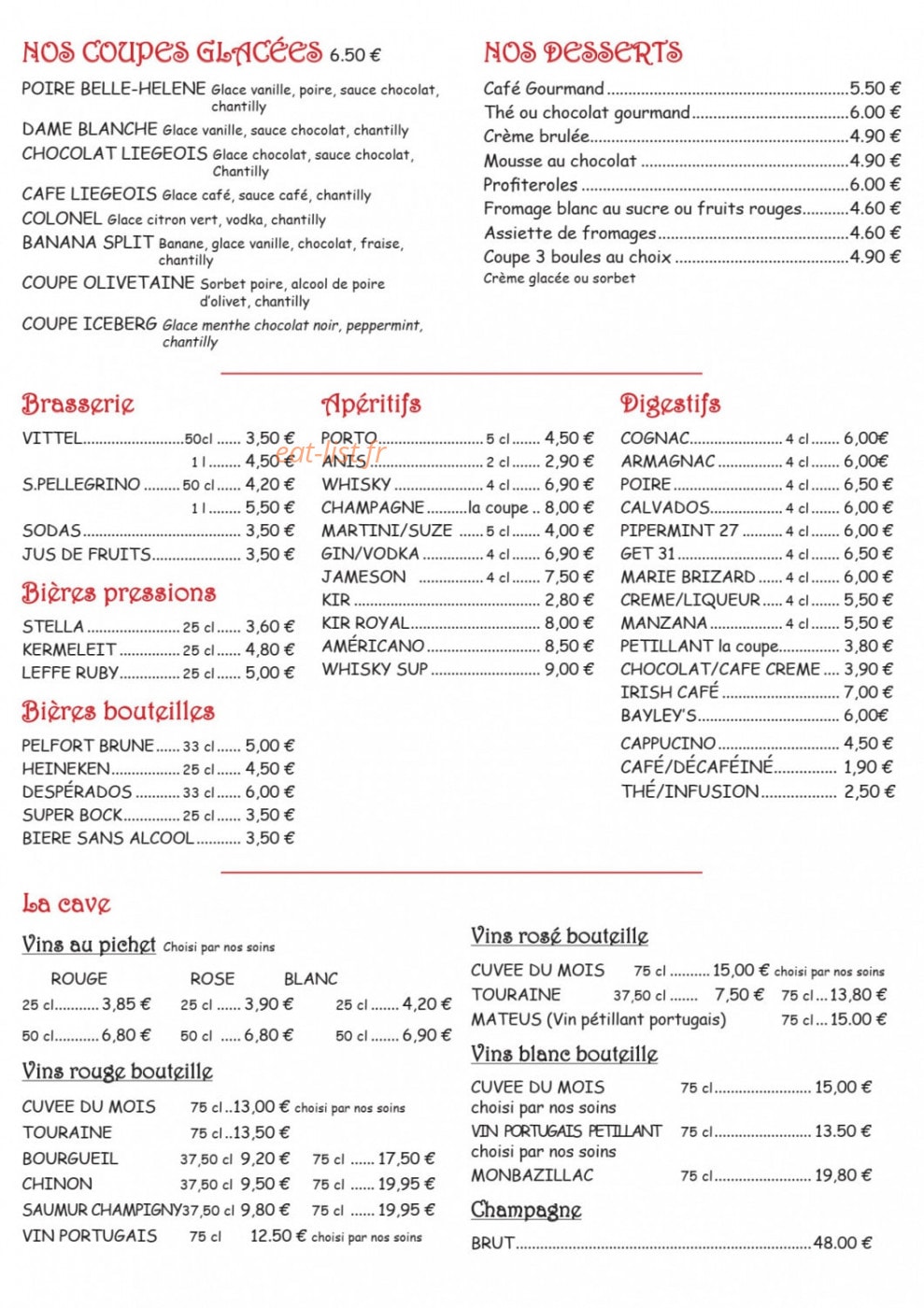 Aux Canotiers — carte page 2