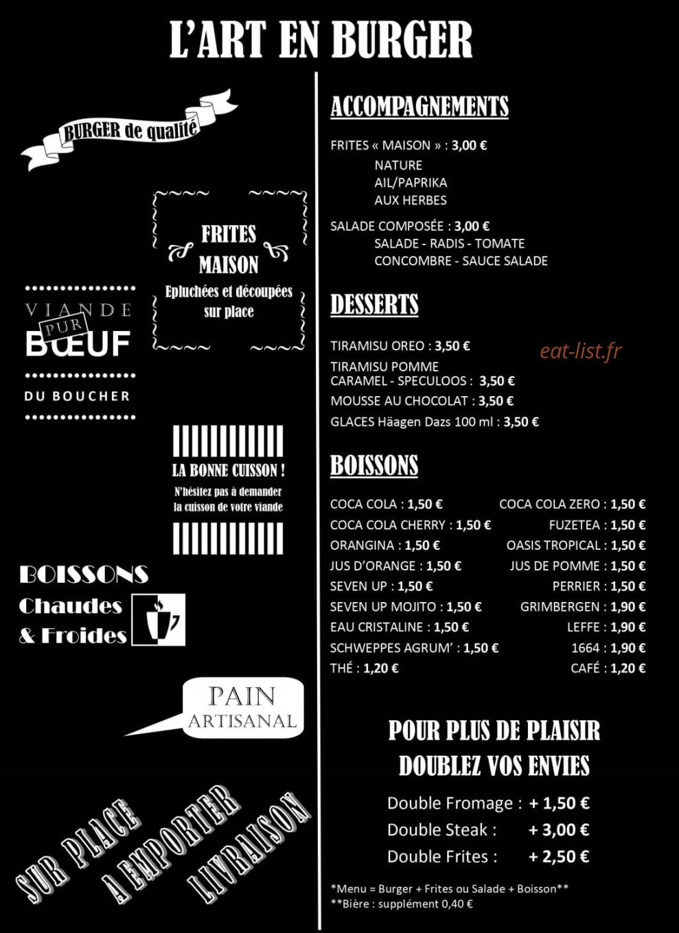 L'Art En Burger — carte page 1