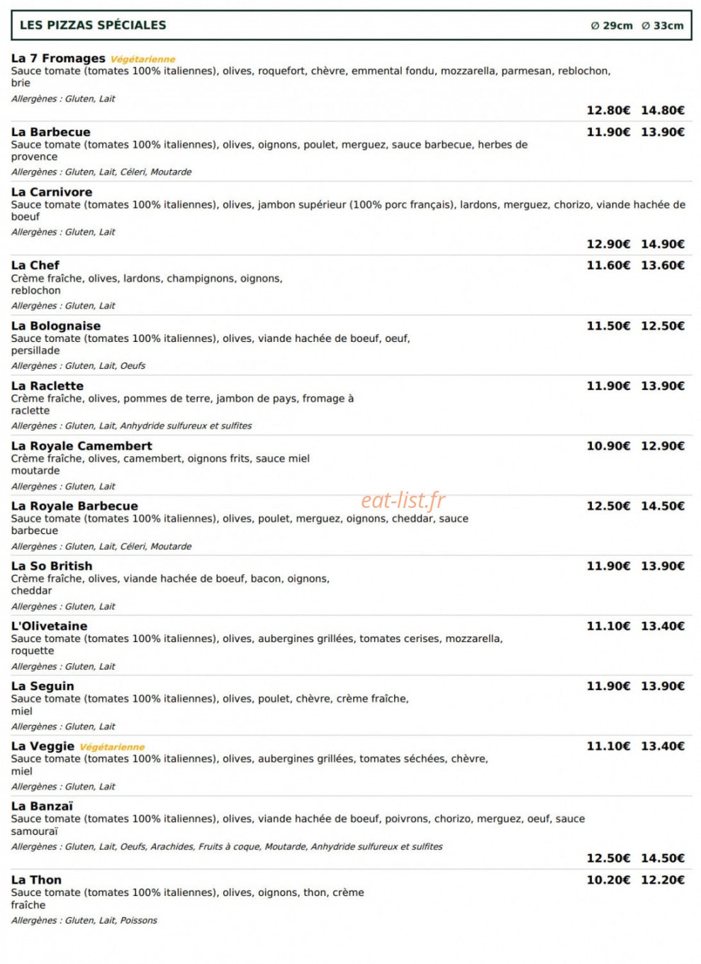 Le Kiosque à Pizzas — carte page 3