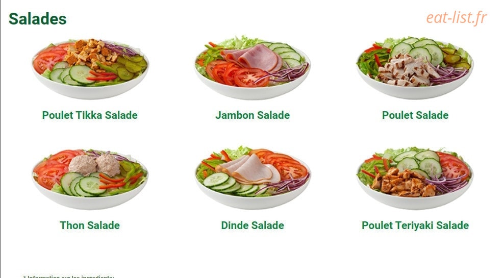 Subway — carte page 3
