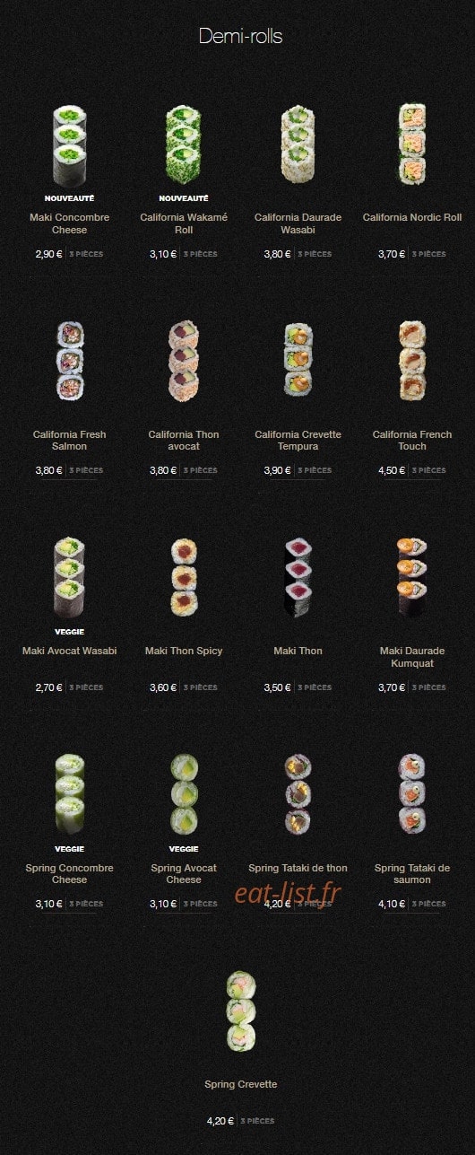 Sushi Shop — carte page 18