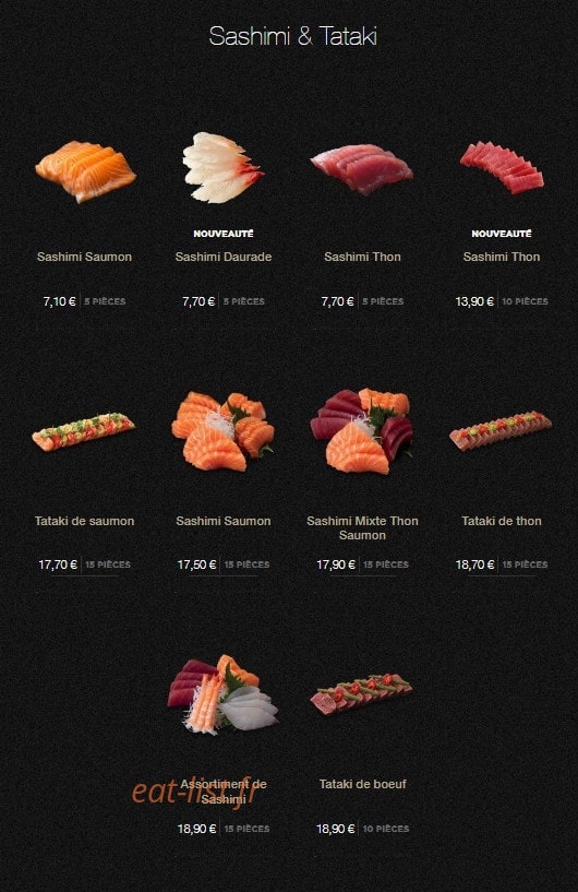 Sushi Shop — carte page 23