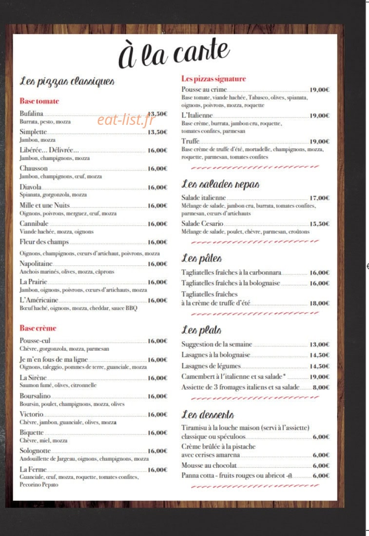 Pizza Saint Hilaire — carte page 2