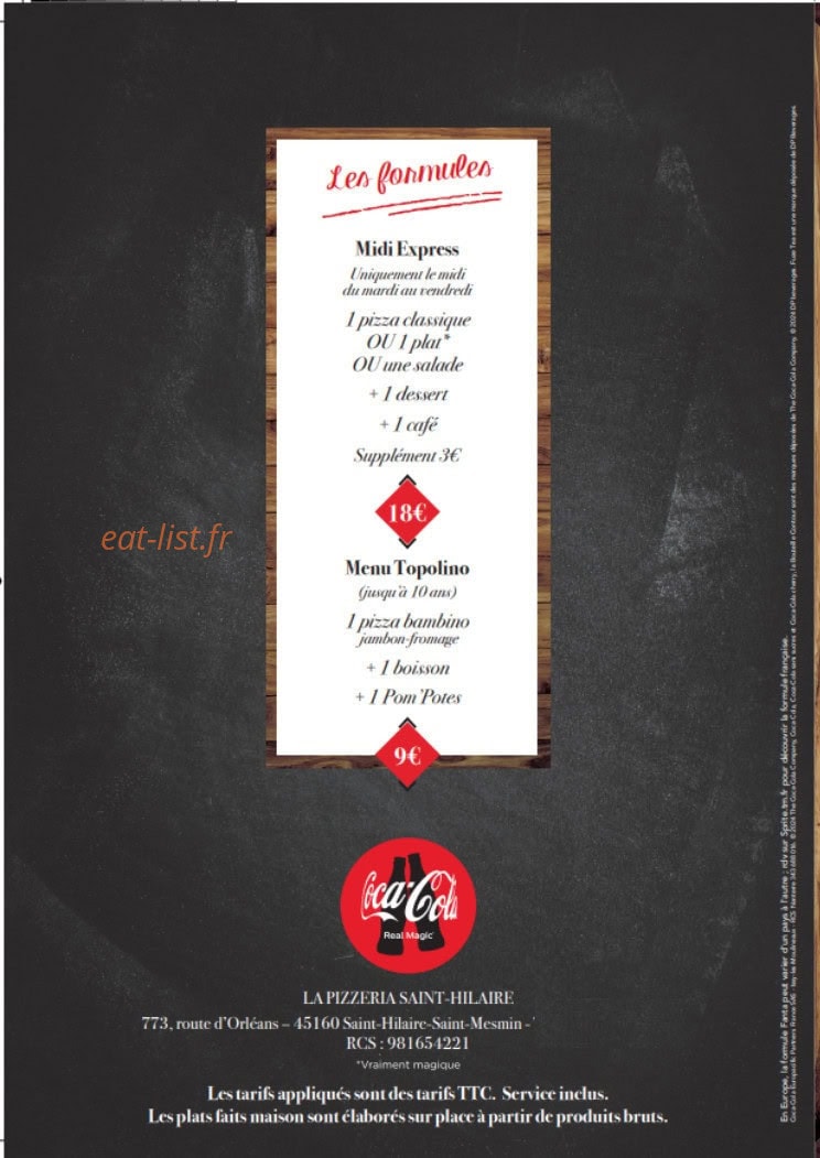 Pizza Saint Hilaire — carte page 4