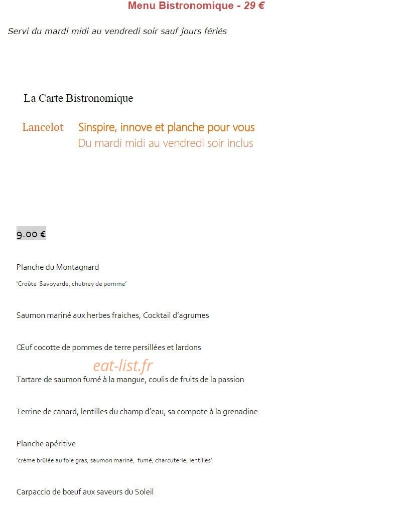 Le Lancelot — carte page 1