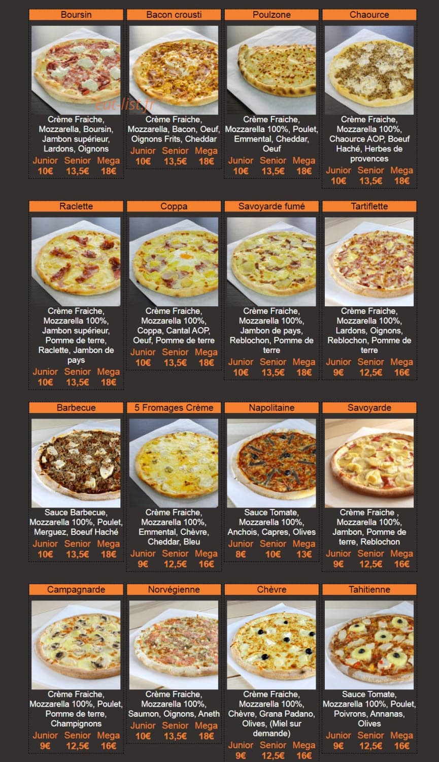 Carte et menu de Hop'la Pizza à Neuville Aux Bois — Les pizzas page 2