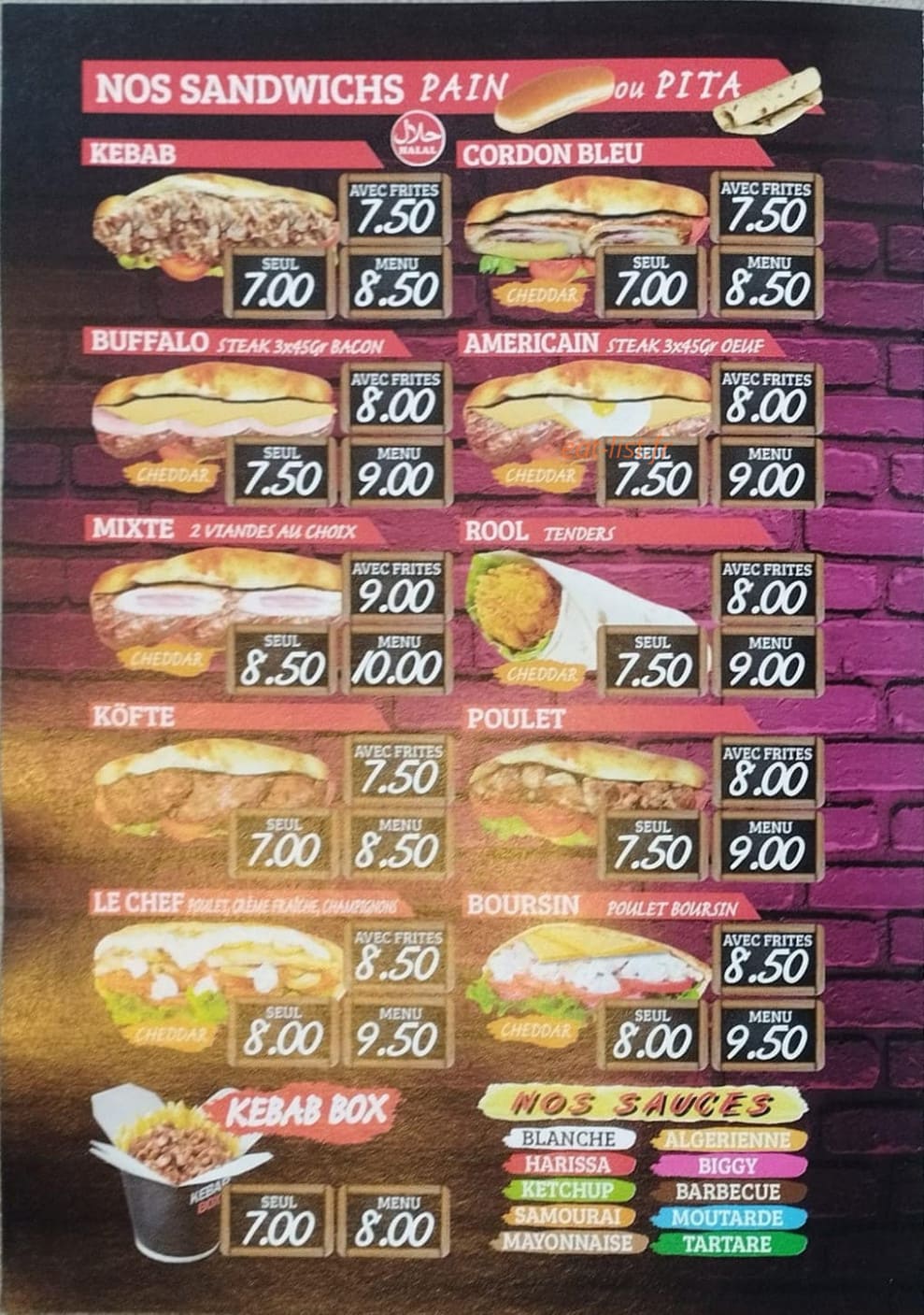 Istanbul Kebab — carte page 3