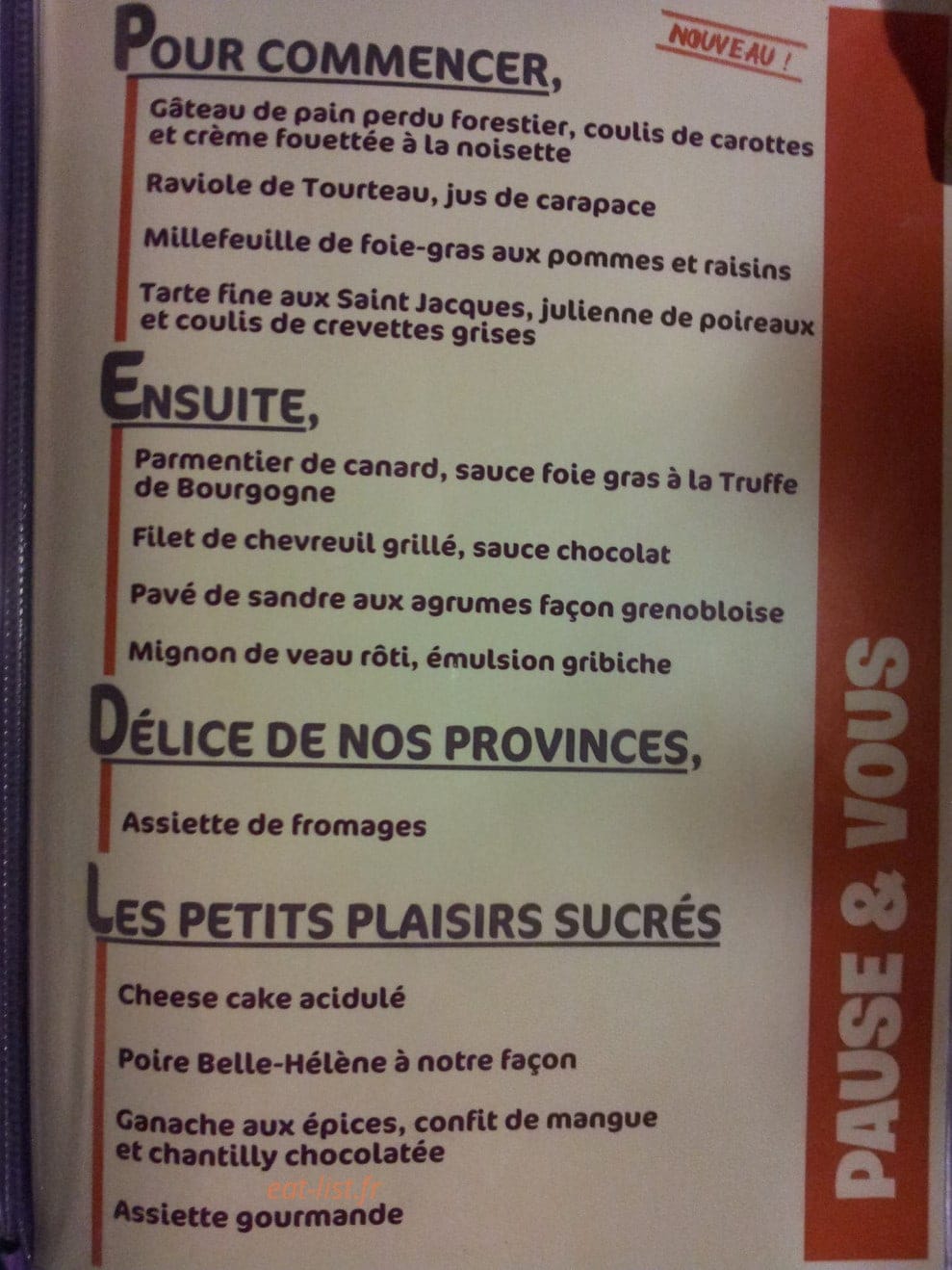 Pause et Vous — carte page 1