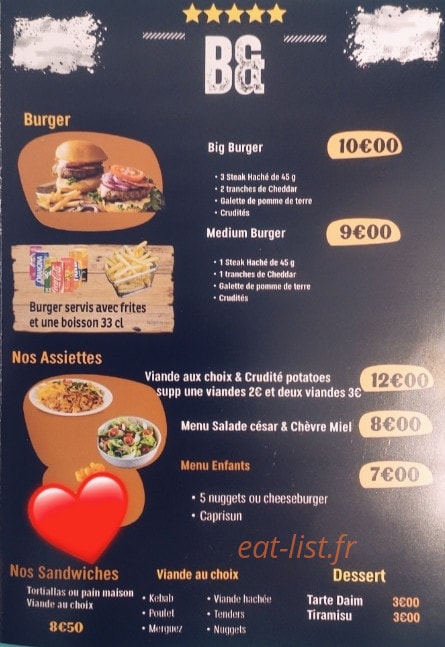 Atelier B Burger — carte page 3