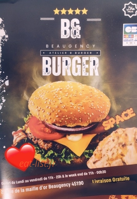 Atelier B Burger — carte page 1
