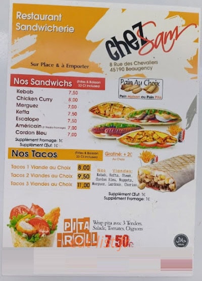 Chez Samir — carte page 1
