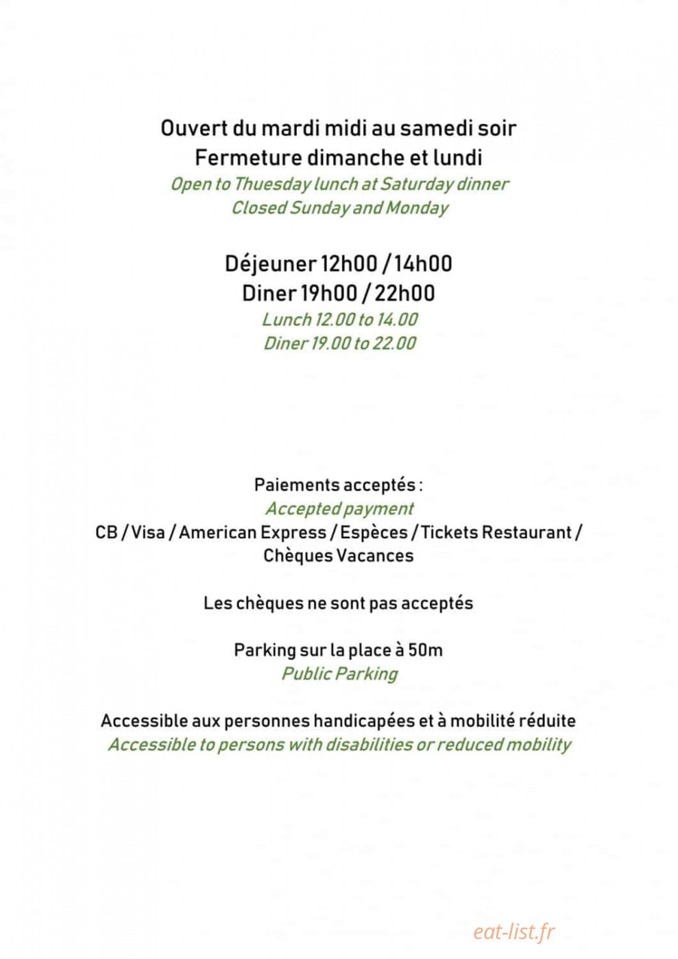 Le Bistrot de l'Ecu — carte page 5