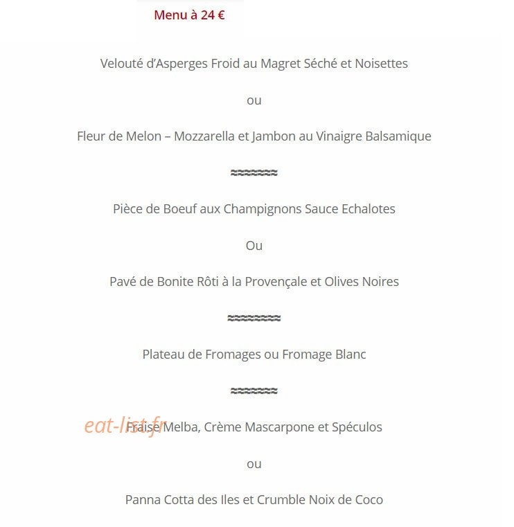 Le Relais du Chateau — carte page 2