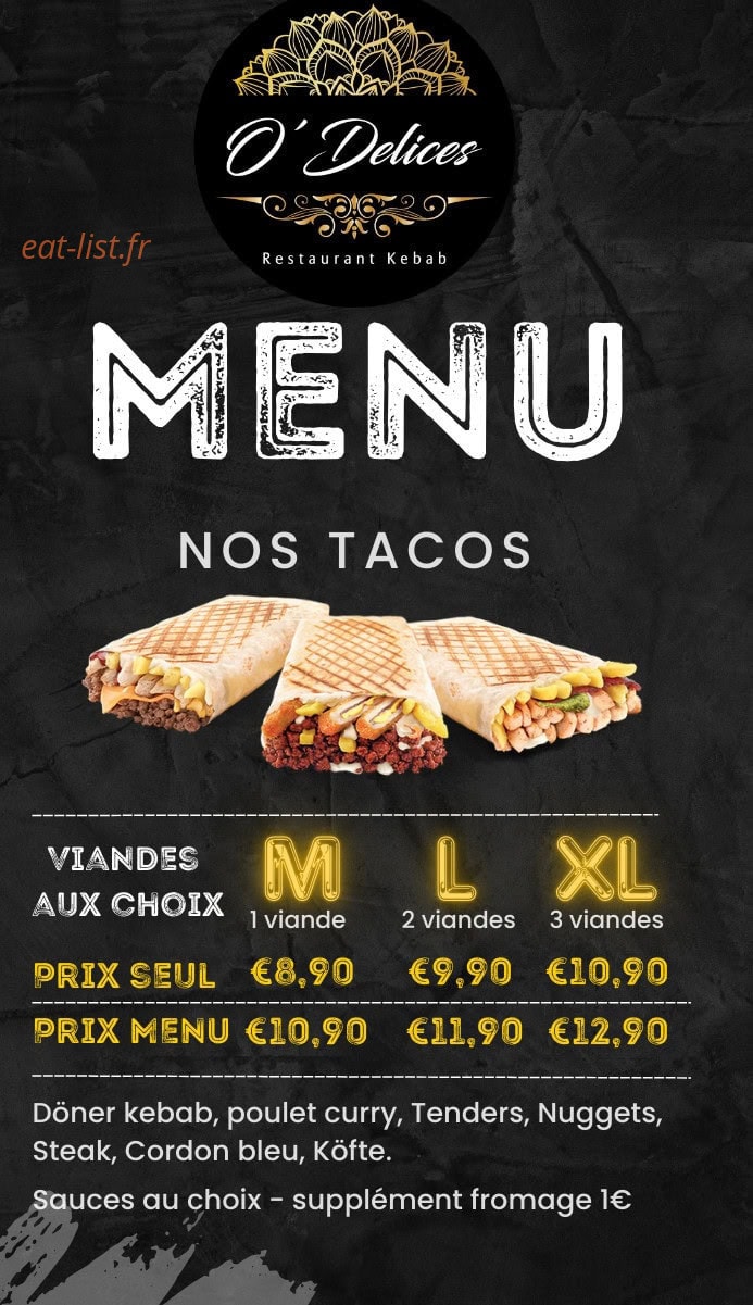 O'delices Kebab — carte page 9