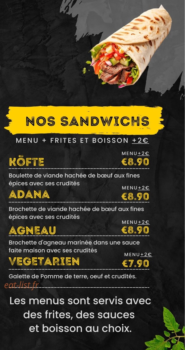 O'delices Kebab — carte page 8