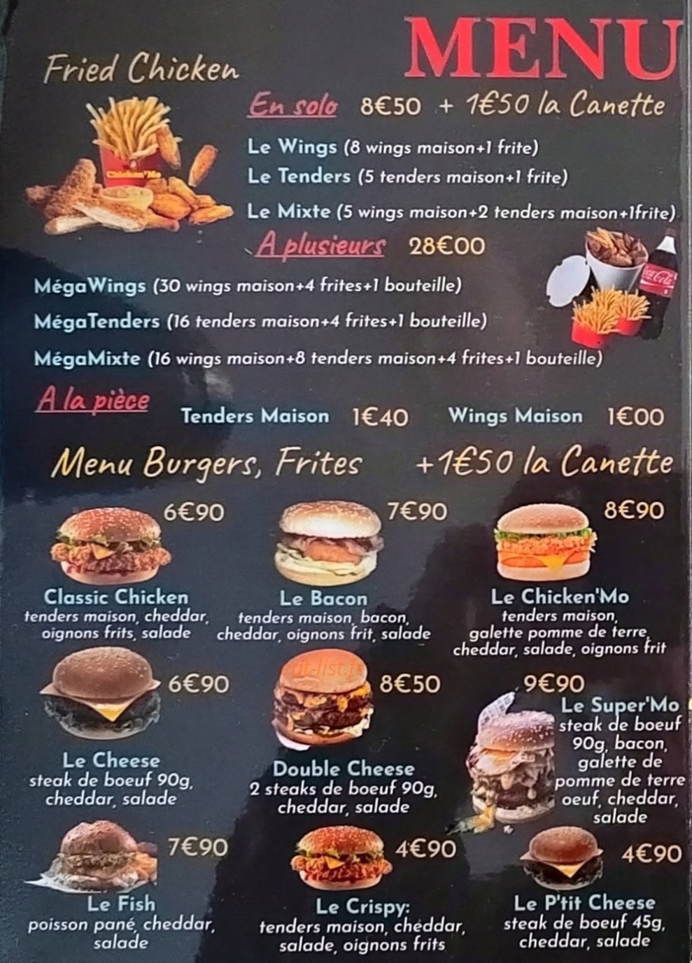 Chicken'mo — carte page 3