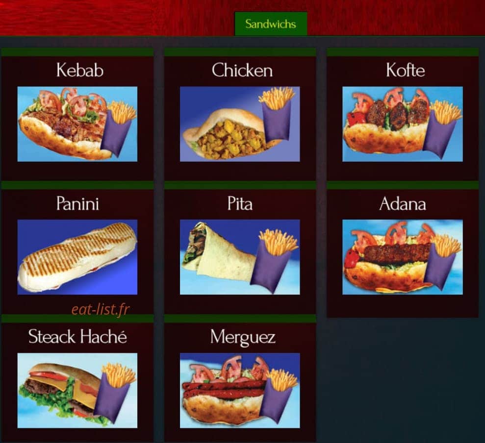 Amilly Kebab — carte page 1