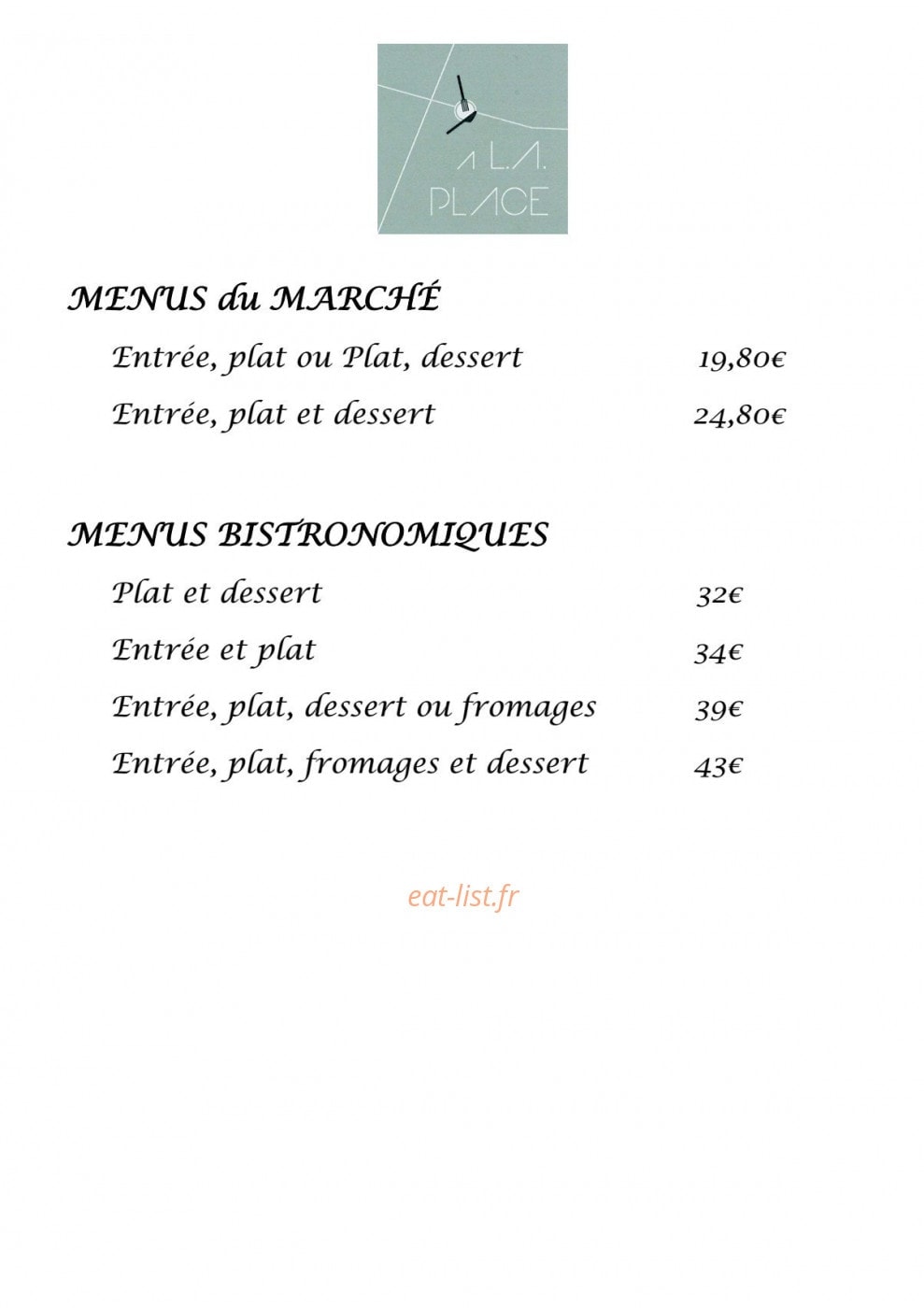A la place — carte page 1