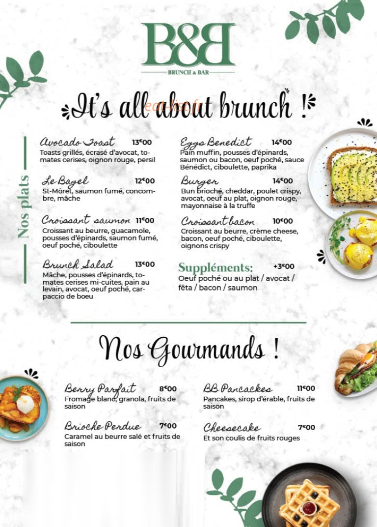 B&B — carte page 1