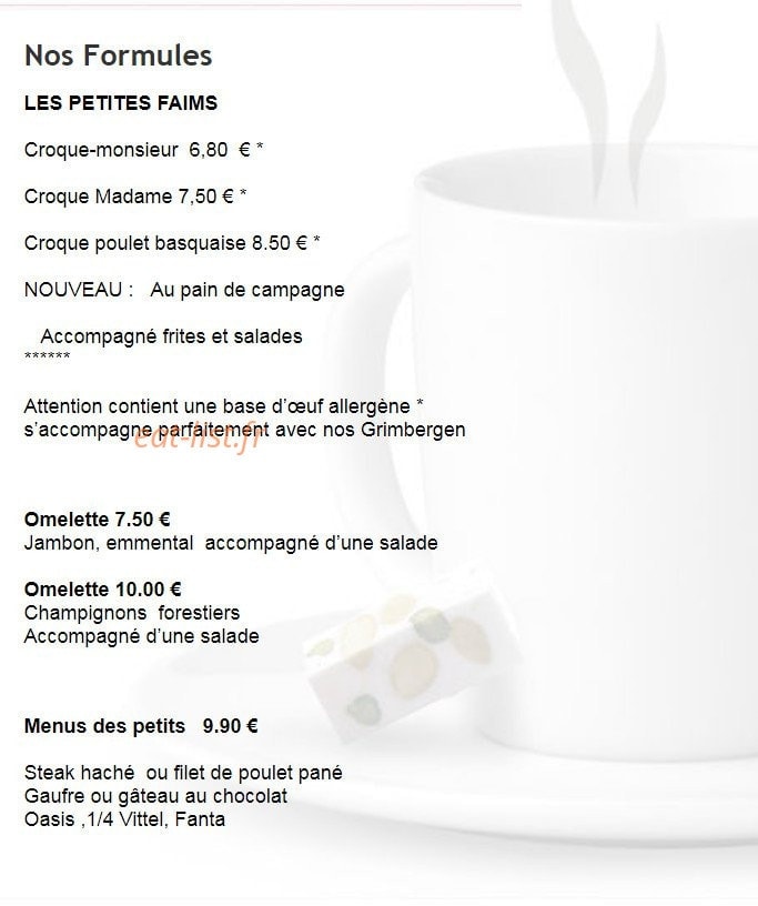 Brasserie des Glaces — carte page 3
