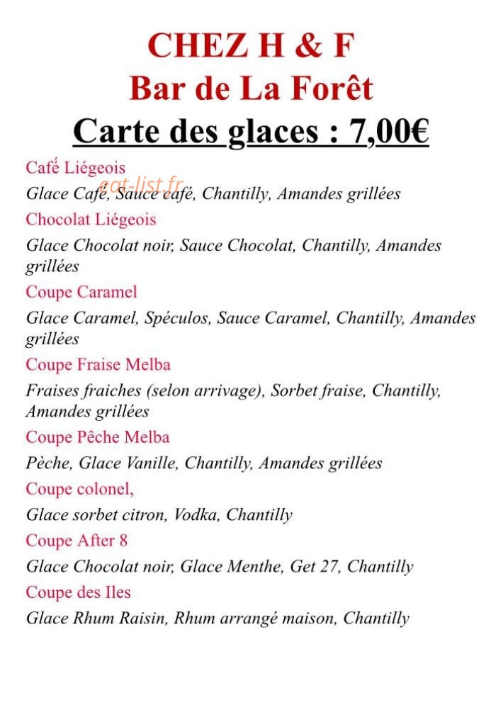 Chez H&F — carte page 2