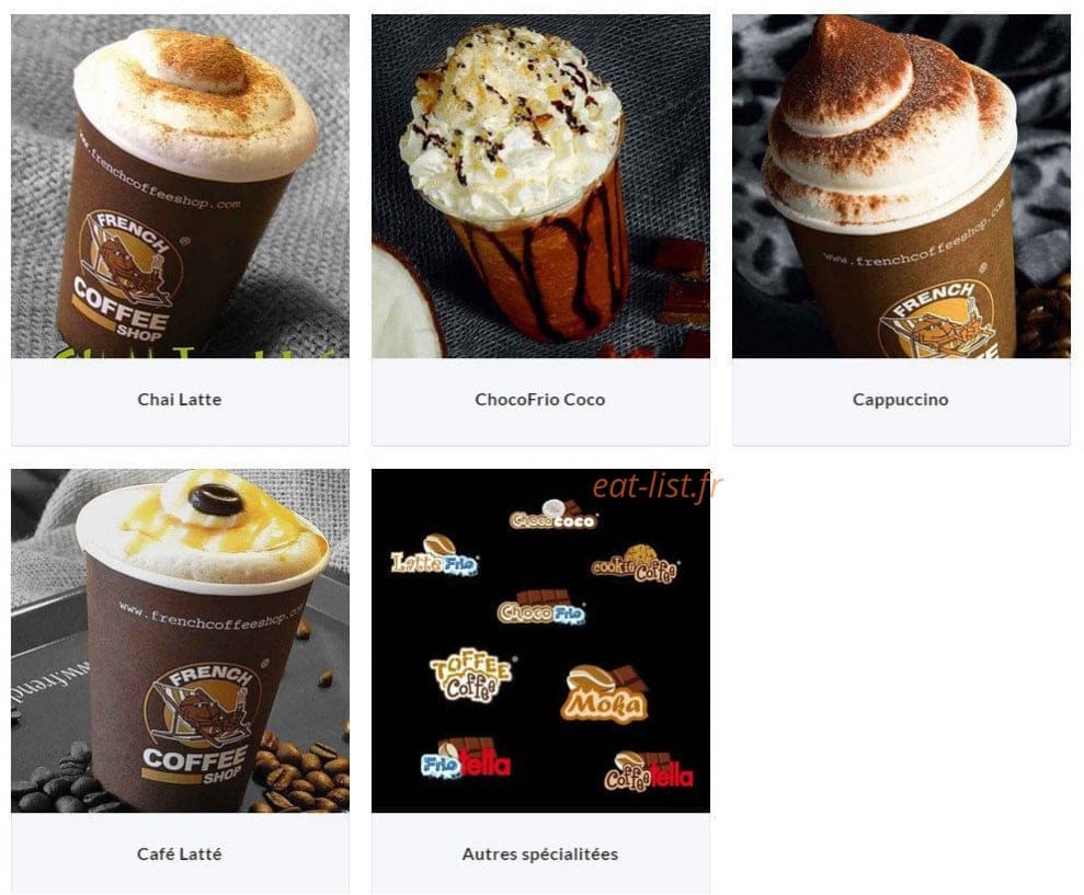French coffee shop — carte page 2