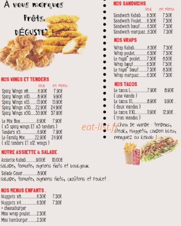 Gst  Hot Chicken — carte page 1