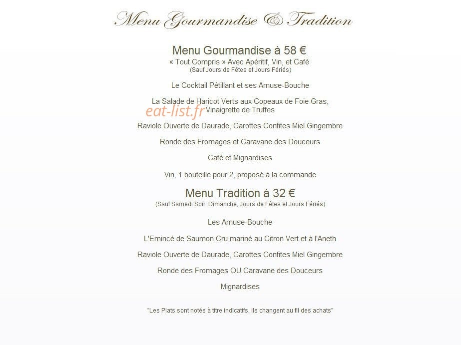 Hôtel Restaurant de la Gloire — carte page 3