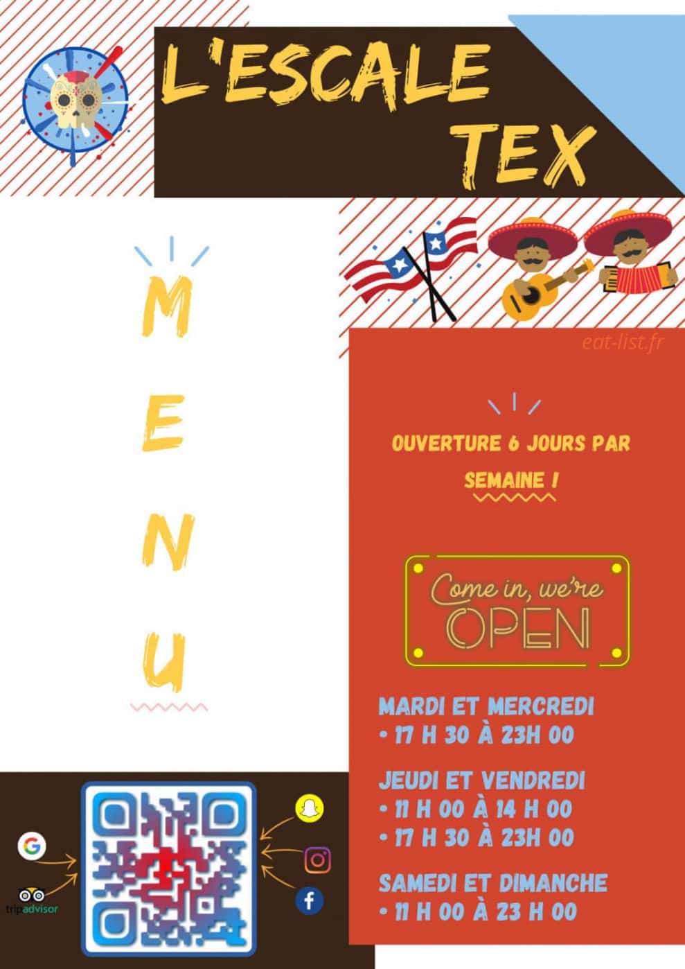 L'Escale Tex — carte page 1