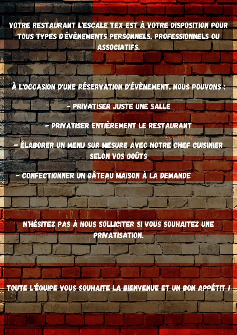 L'Escale Tex — carte page 8