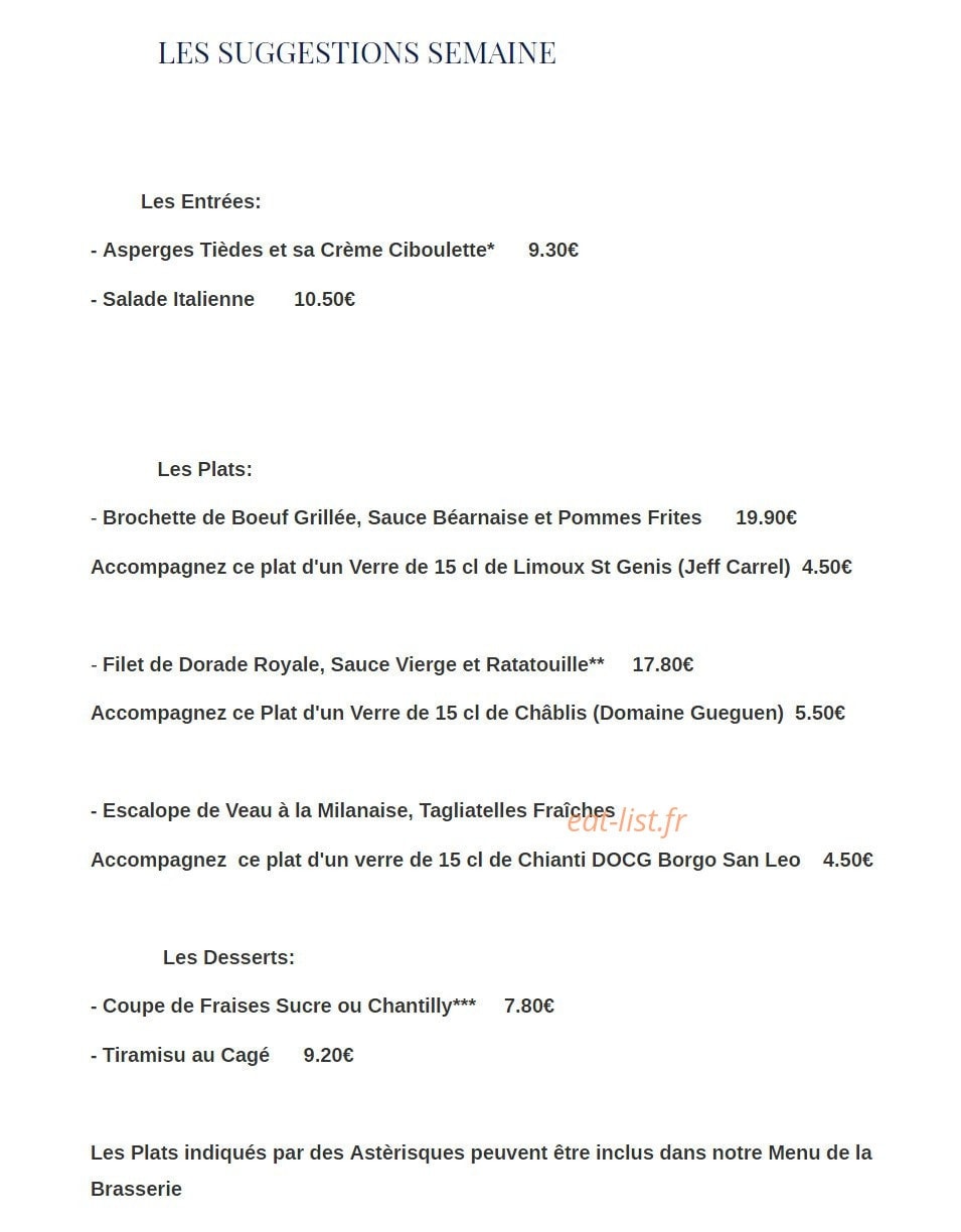 La Brasserie de la Poste — carte page 3