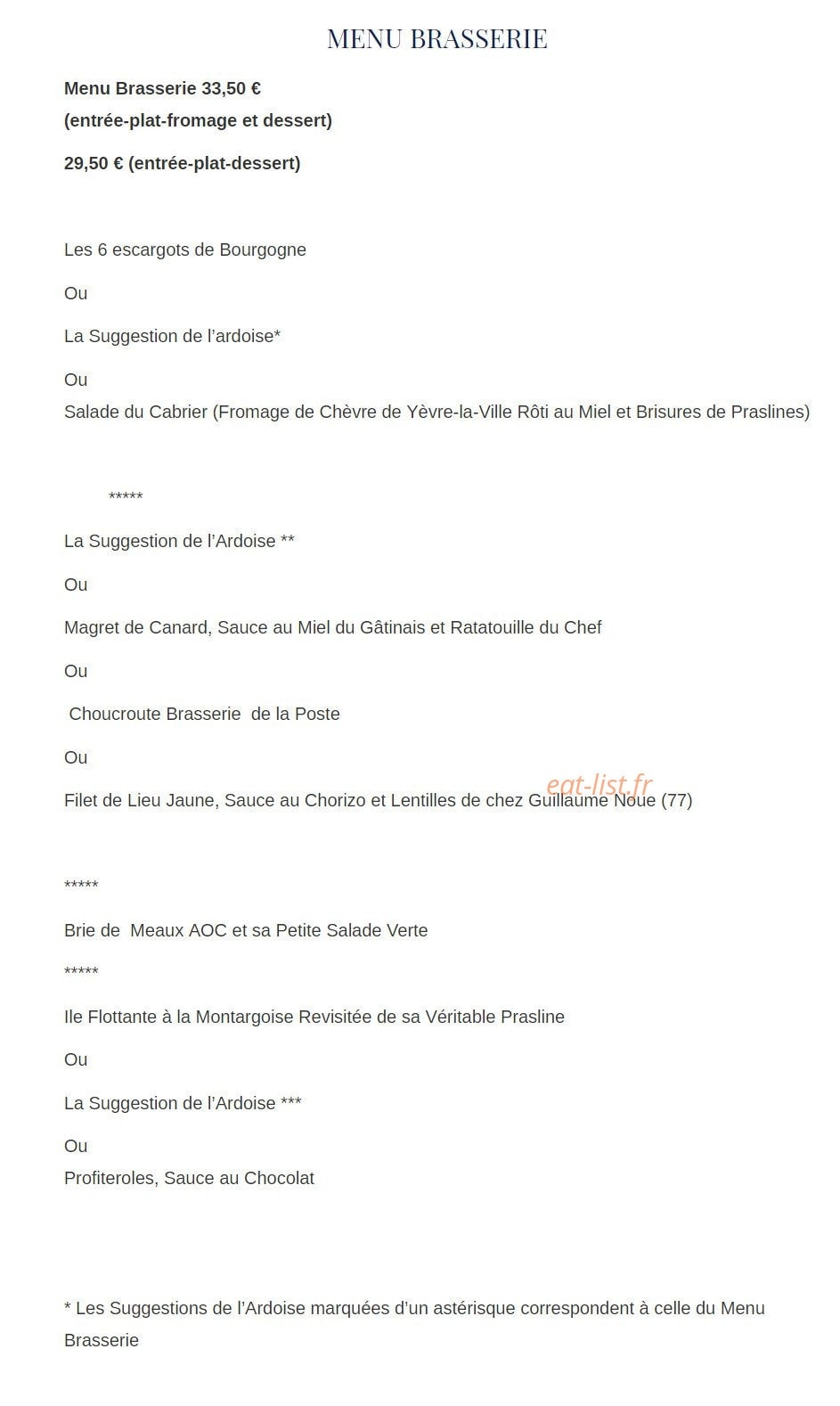La Brasserie de la Poste — carte page 9