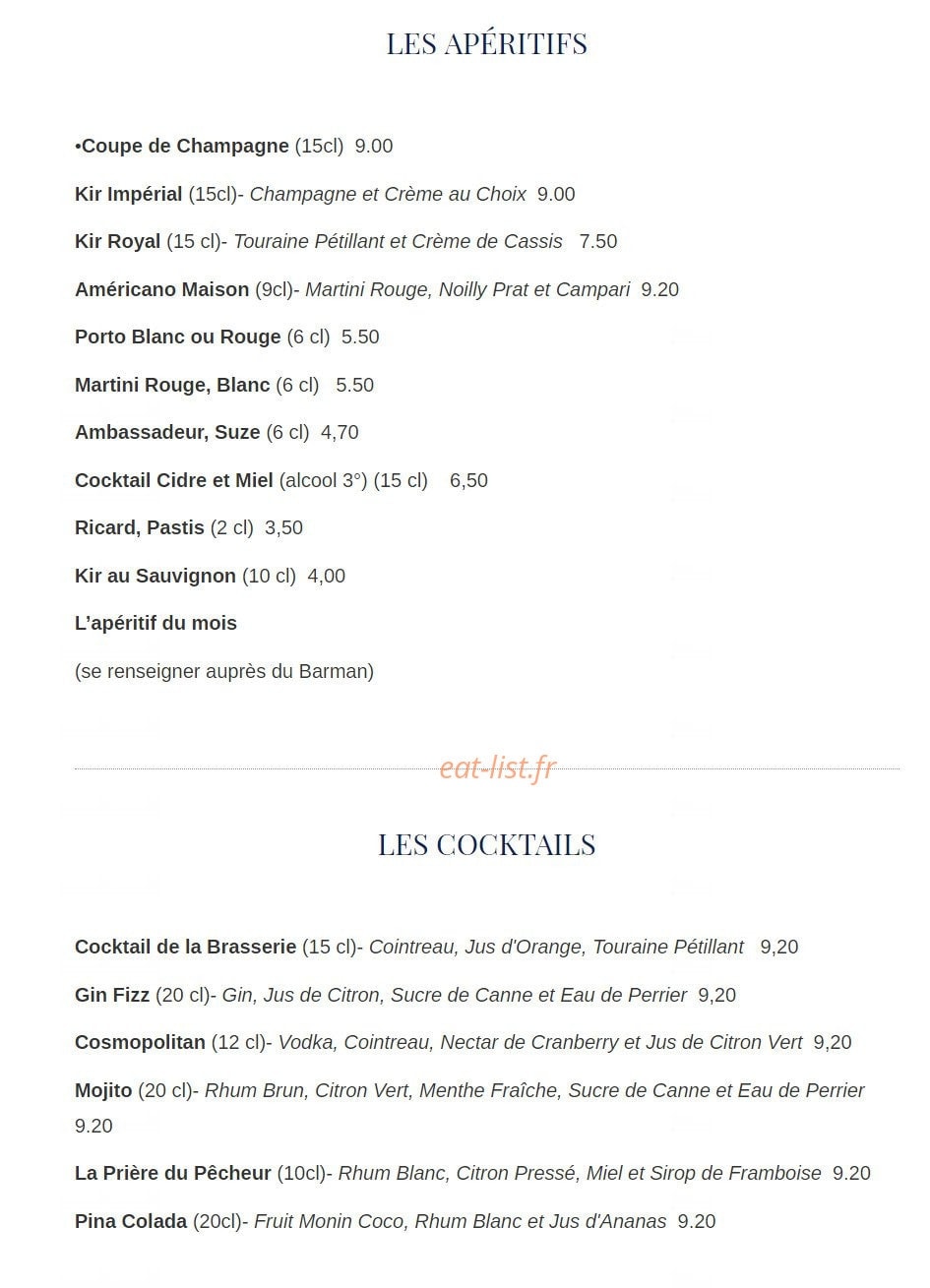 La Brasserie de la Poste — carte page 4