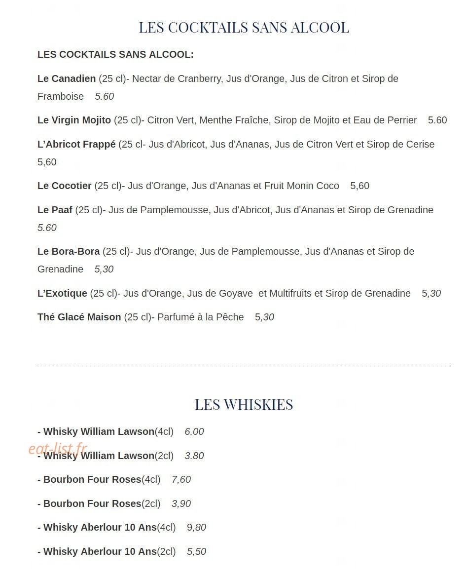 La Brasserie de la Poste — carte page 5