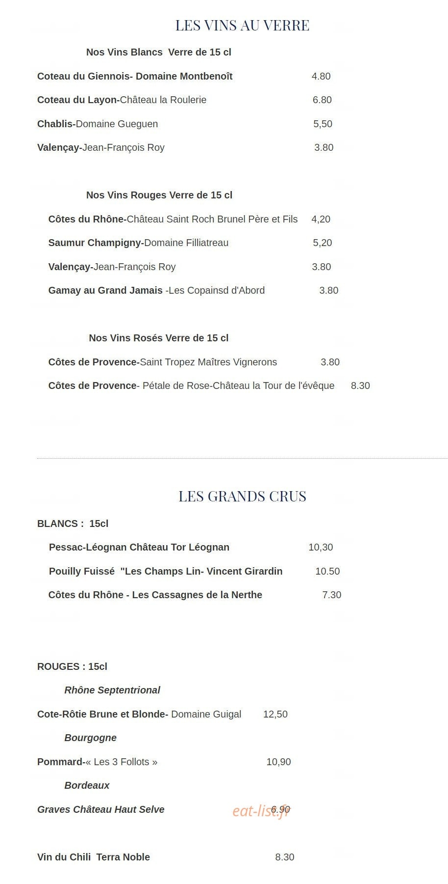 La Brasserie de la Poste — carte page 6