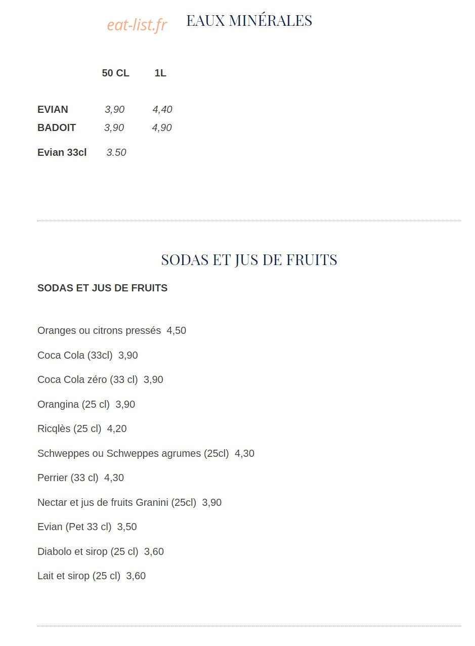 La Brasserie de la Poste — carte page 14